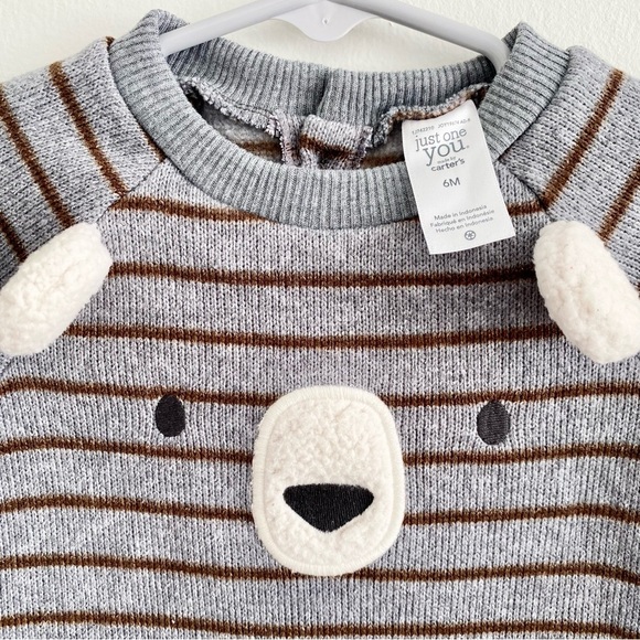 Carter’s Baby Bear Sweater Jumpsuit Size 6 Months - Picture 3 of 4